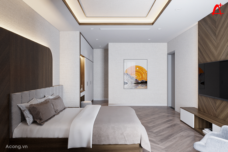 Thiết kế căn hộ penthouse Vimeco: nội thất phòng ngủ bà